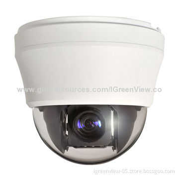 Speed Dome Camera, Indoor Use. 1/4" CCD, ICR, 12X Optical Zoom, 4" Mini Size